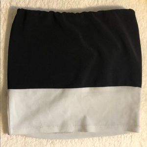 Black and White Bodycon Mini Skirt